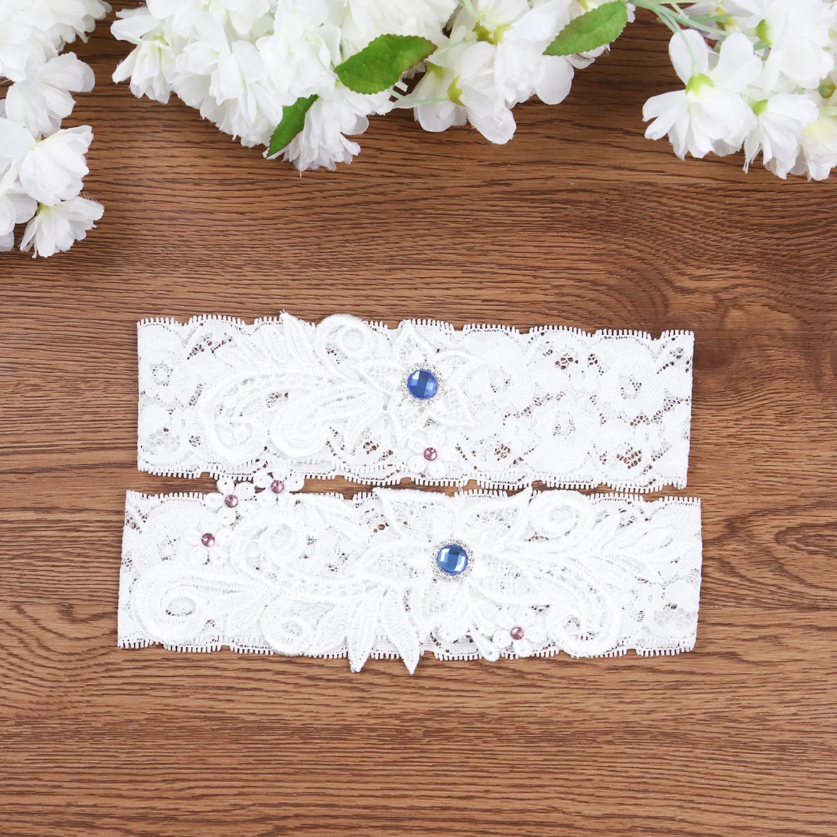 2 قطعة الأربطة الزفاف الدانتيل الفخذ الدائري قابل للتعديل لحفل زفاف حفلة موسيقية الذكرى المشاركة مسابقة العروس الأزهار #3