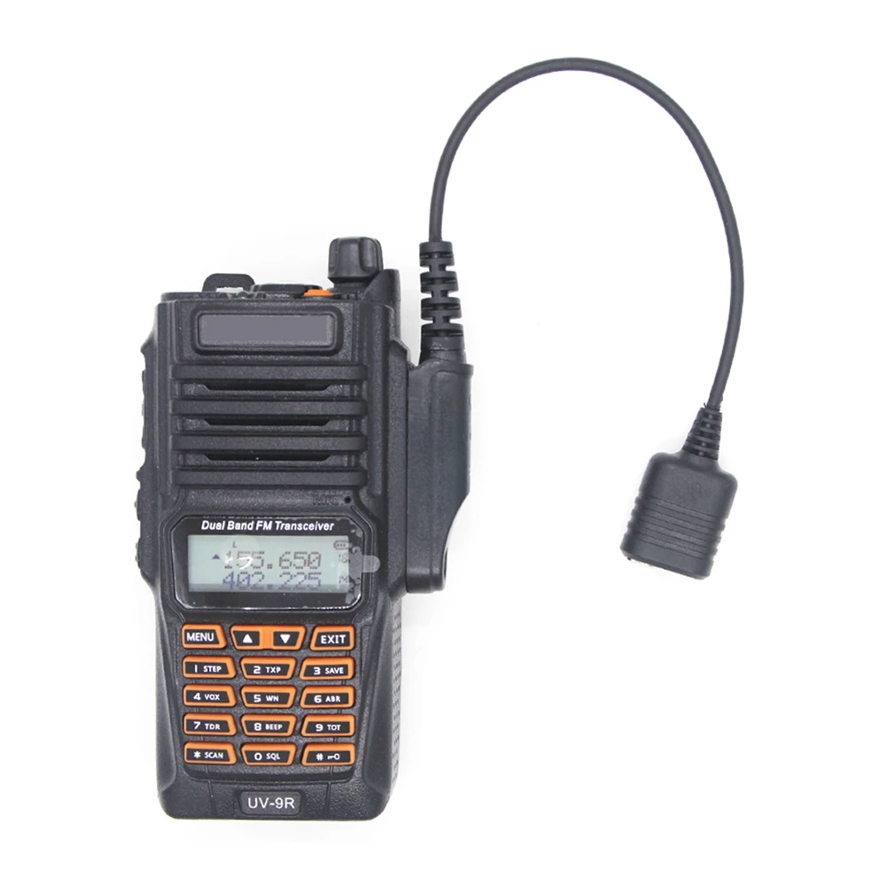 New Adapter Cable for UV-9R Plus UV-XR Waterproof To 2 Pin UV-82 UV-S9 Walkie Talkie Headset Mic