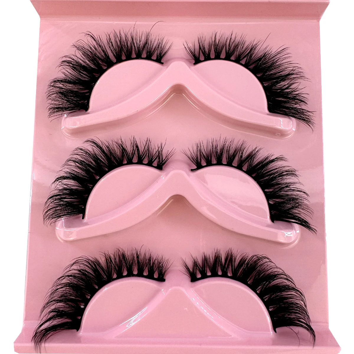 HBZGTLAD New 3 pairs Cat Eye Eyelashes End Eye Elongated Fluffy Lashes Faux Mink Lashes Natural eyelashes