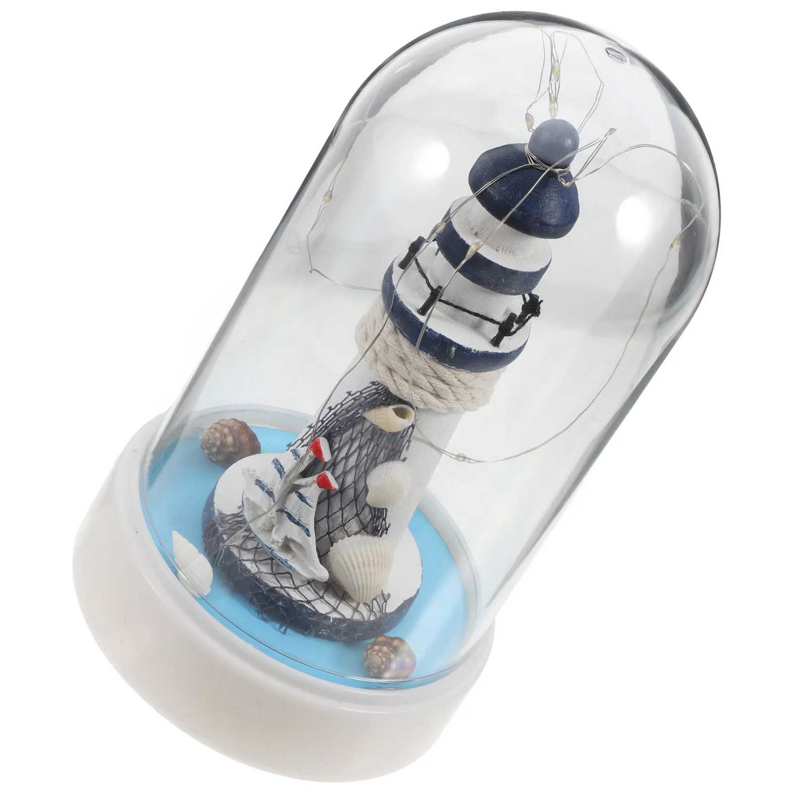 

Mediterranean Lighthouse Night Lamp LED Resin Coastal Decoration for Beach Themed Party Photo Prop Nautical Bathroom Bedroom