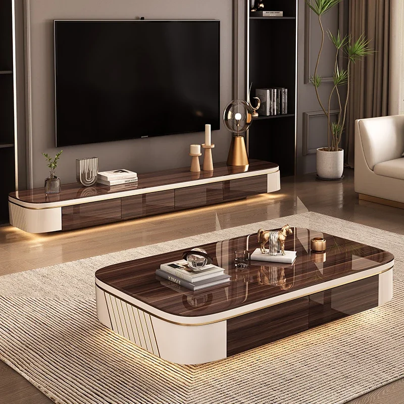 Square Coffee Table, Home Living Room, High-end Designer, Tea Table, TV Cabinet Combination, New Model