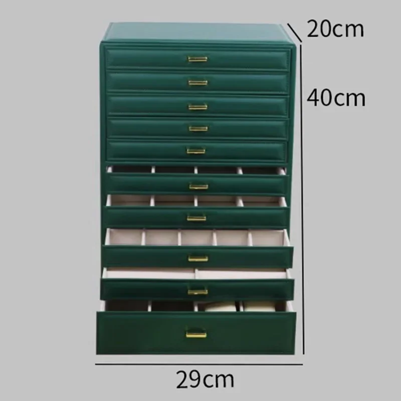 Large Jewelry Box Multilayer Earring Display Ring Holder Stand Necklace Watch Case Jewellery Organizer Accessory Storage Boxes