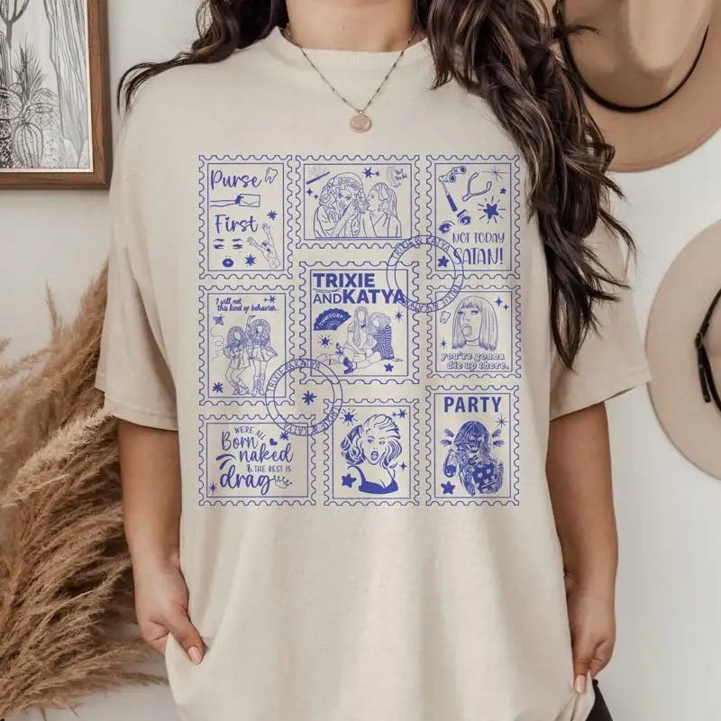 Trixie Katya Doodle Stamp T Shirt Vintage and Mattel Zamolodchikova Rupauls Drag Race