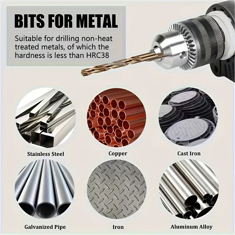 51-teiliges Mikro-Kobalt-Bohrerset, Gerade Schaftbohrer aus HSS-Co für Kupfer, Gusseisen & Aluminium DIY-Bearbeitung mit Koffer – Detail 6