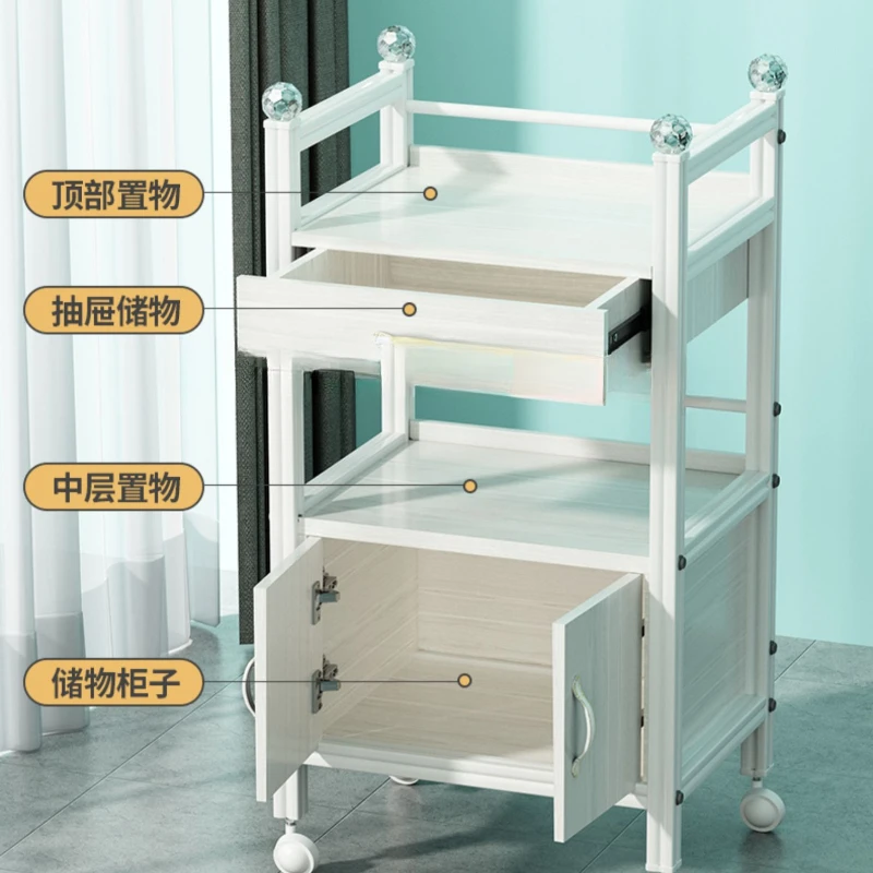 Hairdresser Tool Beauty Salon Trolley Rolling Cosmetic Spa Tattoo Salon Trolley Tea Lash Salon Furniture