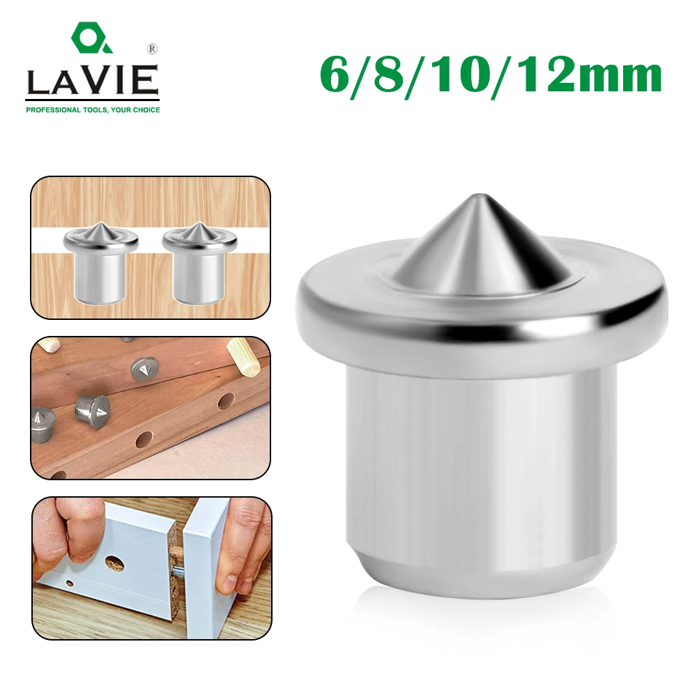 LAVIE 4pcs 6/8/10/12mm Tool Power Dowel Pins Center Point Set Dowel Tenon Center Set For Woodworking