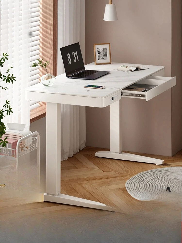 

Double motor rock slab electric lifting table home office computer table automatic lifting desk small apartment learning table