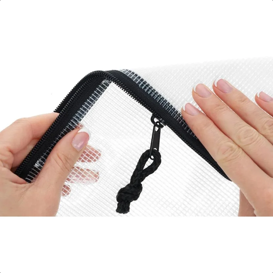 Bolsa de malha Pro Art Vinyl de 12 polegadas x 16 polegadas com zíper e alça transbrilcente