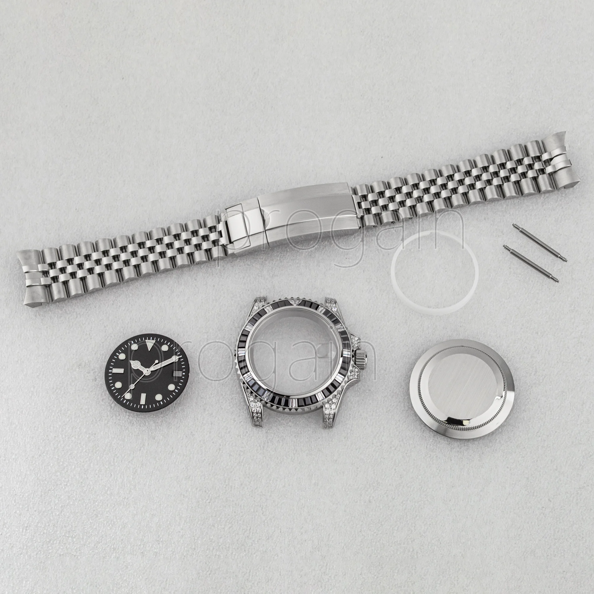 

SUB GMT Diamond Case 40mm Watch Stainless Steel Strap Dial Pointers Suitable for NH34 NH35 NH36 Mechanical Automtaic Movement