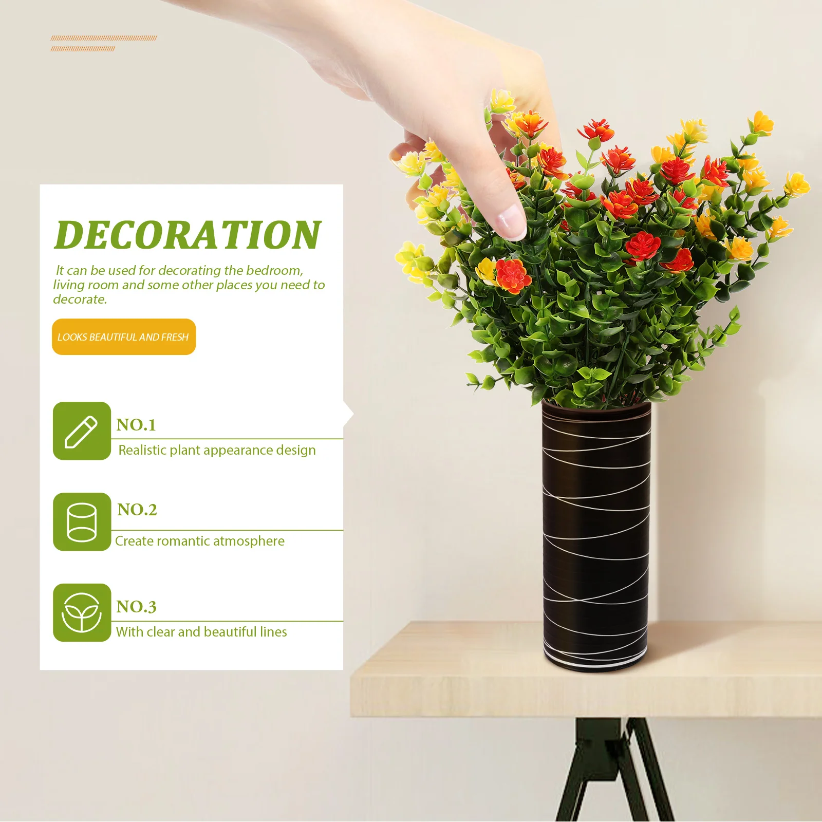 

6pcs Wedding Plastic Bouquet Decor Bouquet Party Photo Props Bedroom Artificial Flowers Living Room