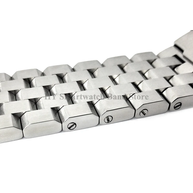 316L Solid Stainless Steel Watch Strap 18mm 20mm 22mm 24mm 26mm Double Safety Buckle Luxury Bracelet Men Women Metal Wrist Band