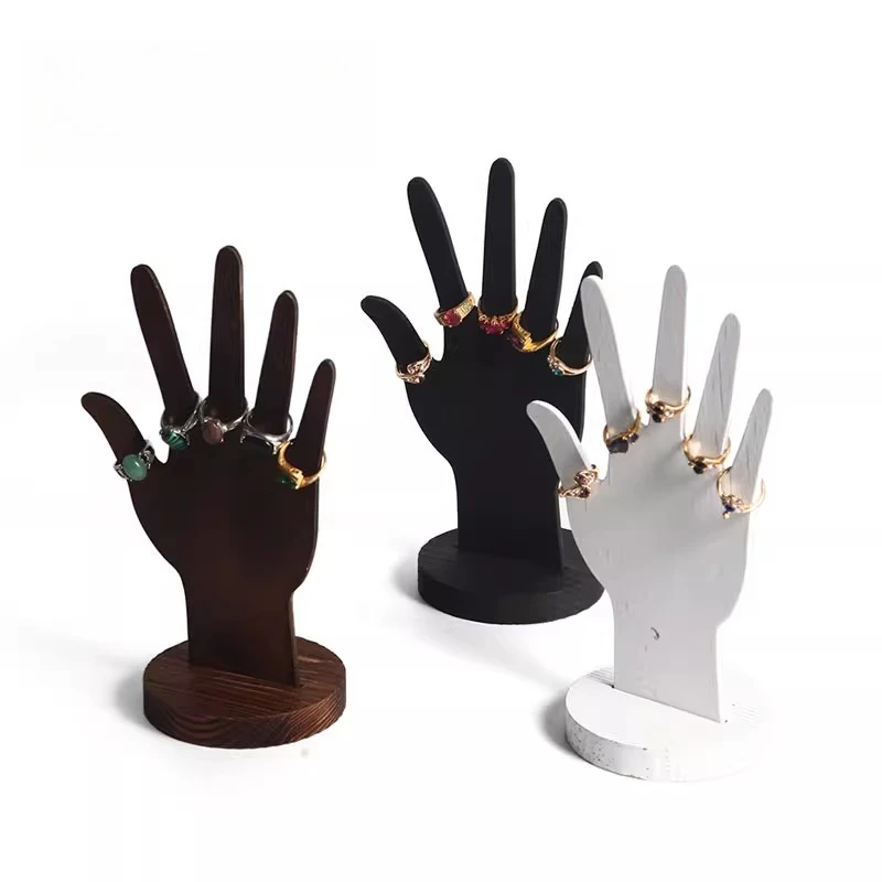 

Wooden Hand Jewelry Display Painted Palm Ring Stand Jewelry Display Stand Bracelet Stand