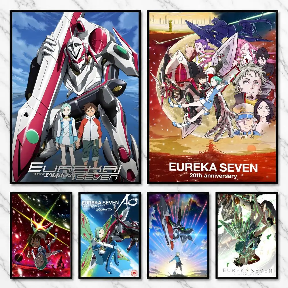 Eureka Seven Mech Surfing Coming-of-Age Anime Saga Poster Self-Adhesive Unframed Fashion Wall Prints for Office & Home Decor