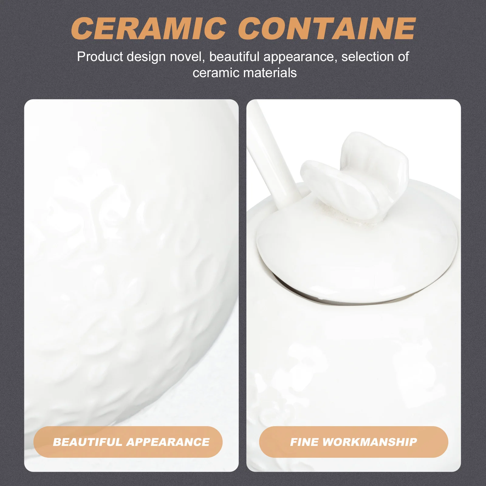 

1Set Butterfly Flower Ceramic Jar Storage Container Elegant Kitchen Decor Practical Gift for Housewarming