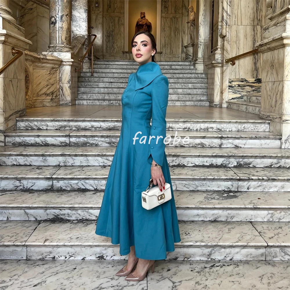 Customized Fashion Casual Jersey Button Pleat Draped A-line High Collar Midi Dresses Bespoke Occasion Dresses Matching Classic