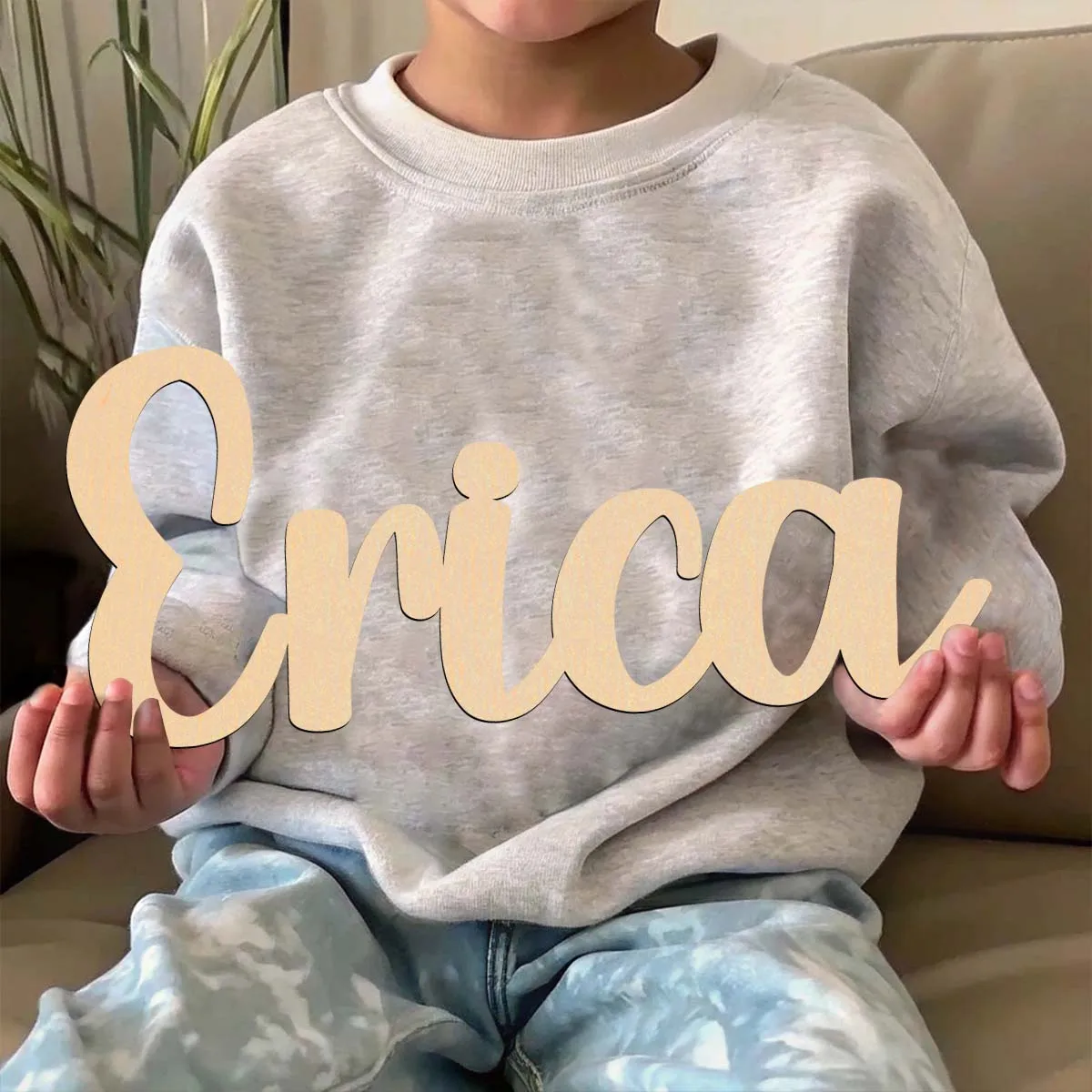 1 قطعة مثال إيريكا مضحك نص مخصص لوحة خشبية مادة خشبية علامة خشبية خشبية غير مكتملة للرسم أو التألق #1