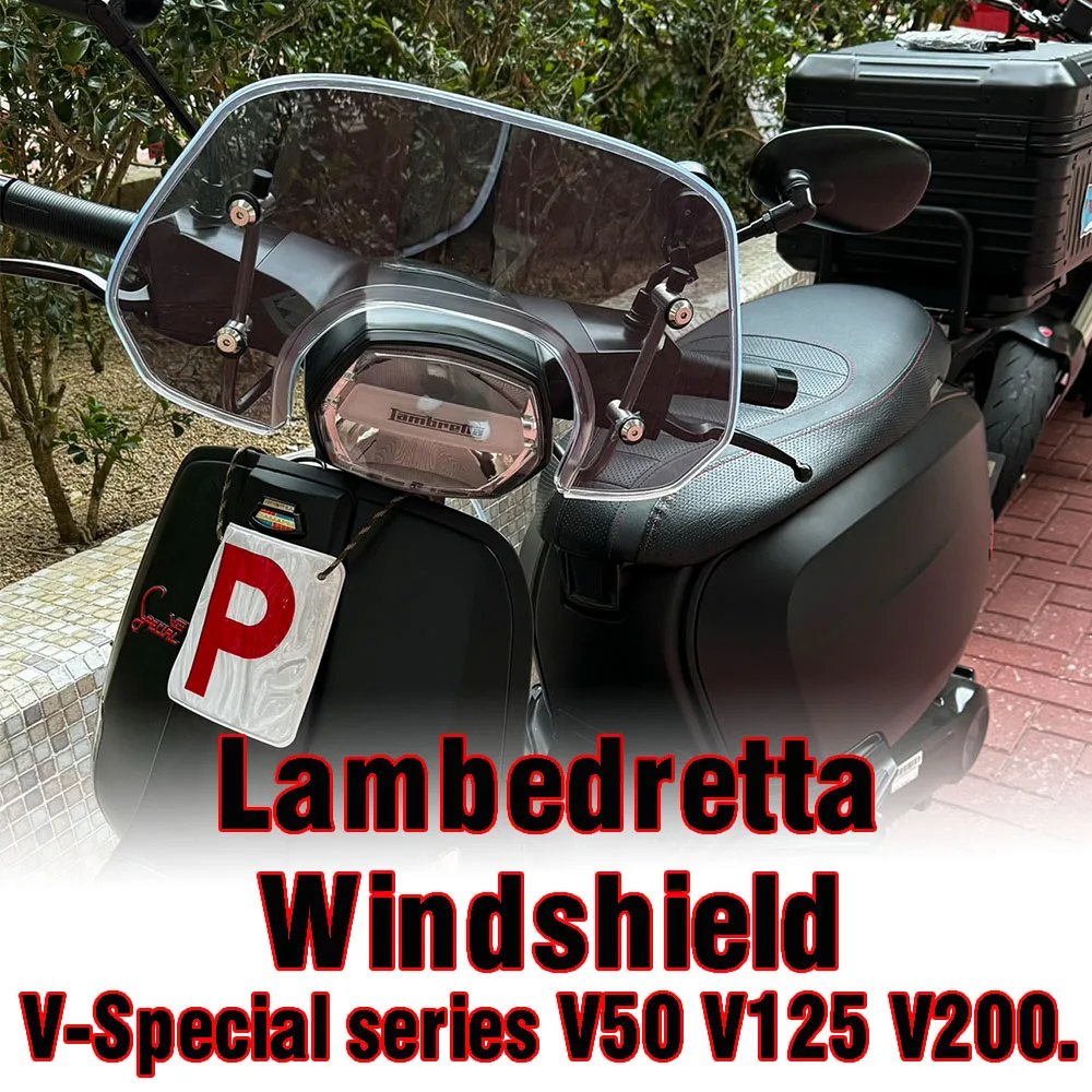 

For LAMBRETTA V200 v125 v50 Motorcycle Front Windshield Heighten Widened Wind Deflector For Lambretta v200 V-Special Accessories