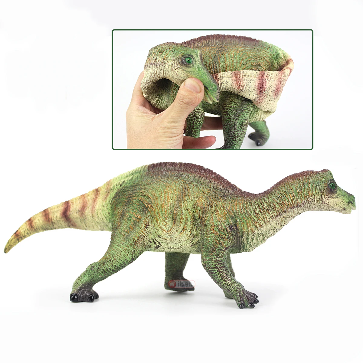 Figurka Maiasaura z miękkiej gumy, plastikowy model - zabawna edukacyjna zabawka dla chłopców, dziewczynek i dzieci w wieku od 18 miesięcy.