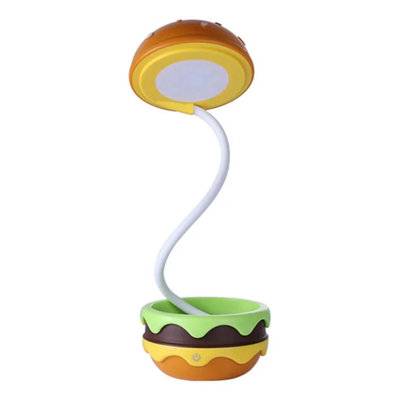 Hamburgo luz noturna do jardim de infância usb toque carregamento mesa luz retrátil regulável 3 modos presente para meninos e meninas durável