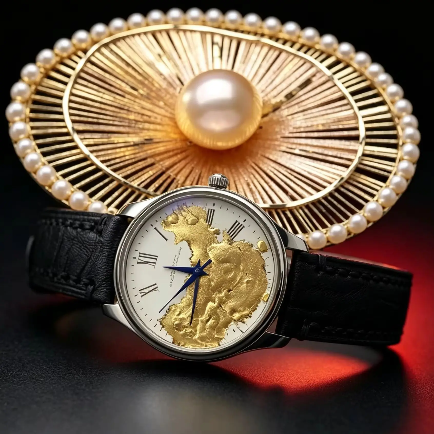 Enamel Food Gold Map Dial - Manual Customized Fully Automatic Mechanical Watch - Limited Edition