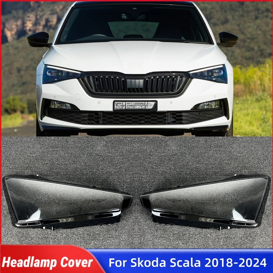 

For Skoda Scala 2018 2019 2020 2021 2022 2023 2024 Car Interior Replacement Parts Lampshades Lamp Shell Headlight Lights Glass