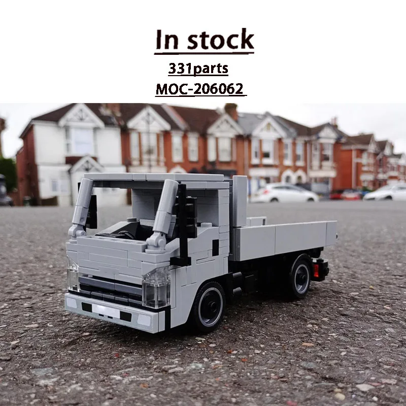 moc-206062-new-cargo-mini-semi-trailer-dump-truck-building-block-model-331-parts-boys-children's-birthday-christmas-toy-gift