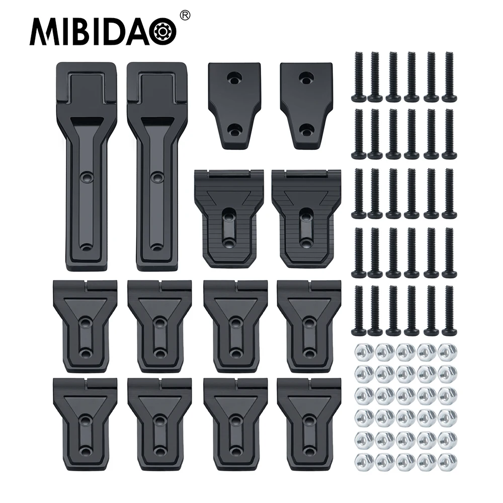 MIBIDAO Full Car Door Window Hinge for Axial SCX6 AXI05000 JEEP JLU Wrangler 1/6 RC Crawler Car Truck Model Decoration Parts