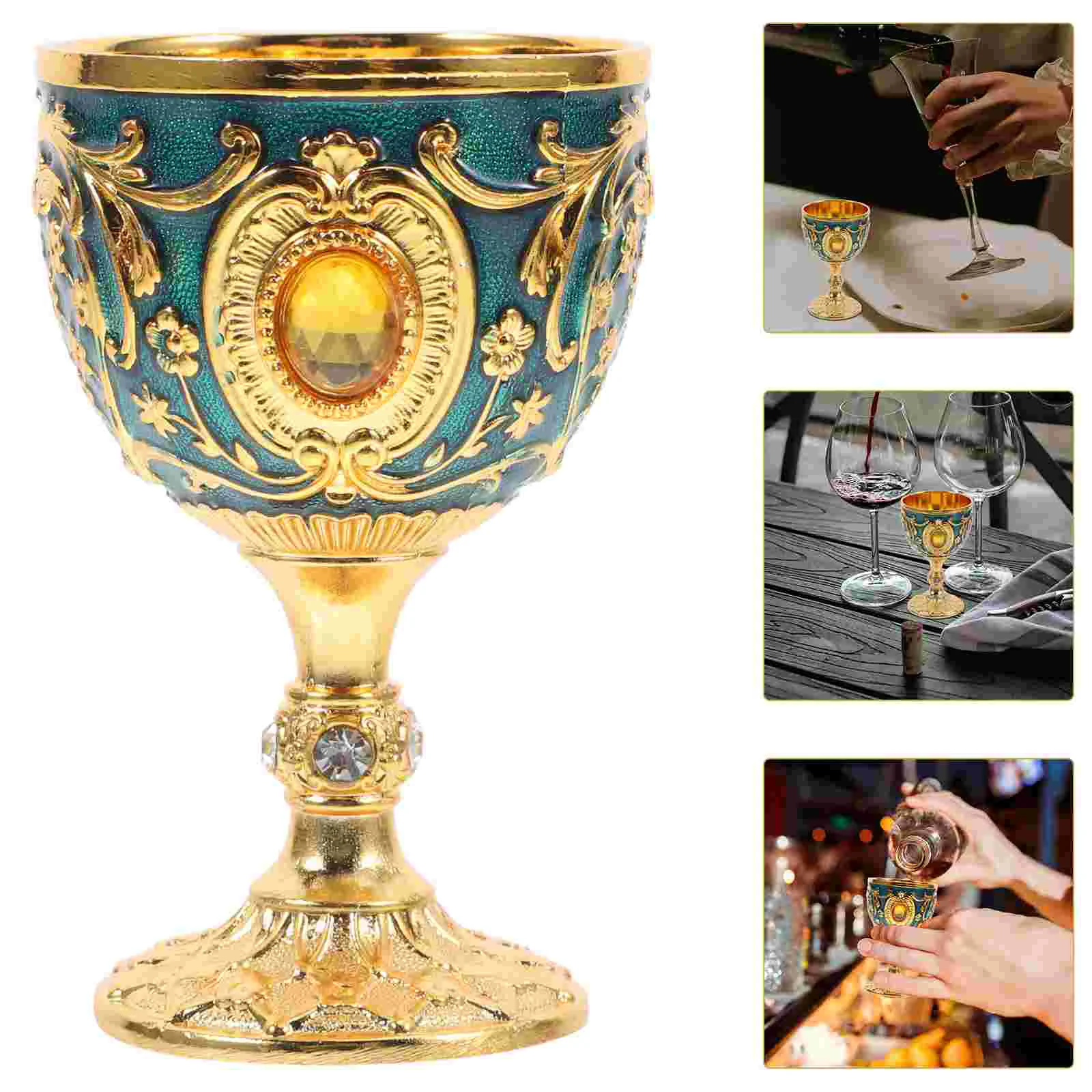 European Glass Cups Historical Chalice Ornaments Zinc Alloy Halloween Cocktail Glasses