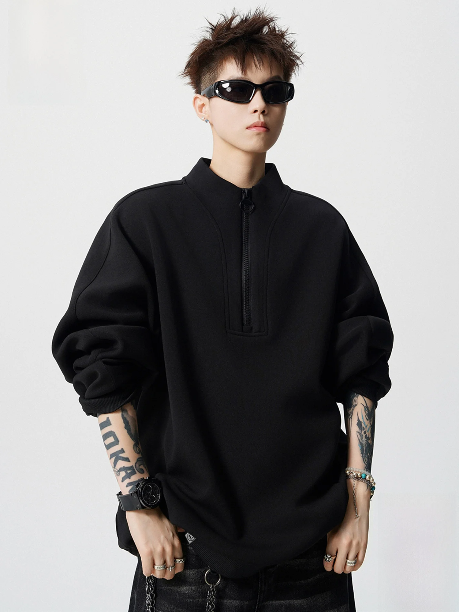 

PaulFrank Spring Loose Fit Zip up Hoodie Long Sve Stand Collar Casual ex Sweatirt Comfortable Polyester Fiber