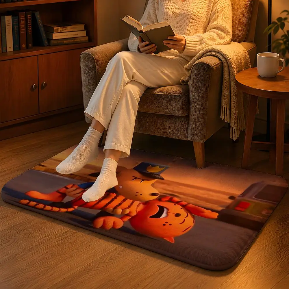 DOG MAN Anime Floor Mat Soft Flannel Non-Slip Rug Washable Floor Mat for Living Room Bedroom