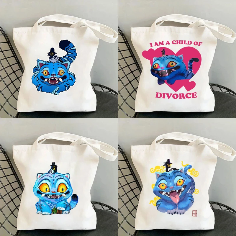 

Kpop Demon Hunter Canvas Bag Girls Simple Large Capacity Demon Hunters Women Handbag Shoulder Bag Tote Reusable Student Bookbag