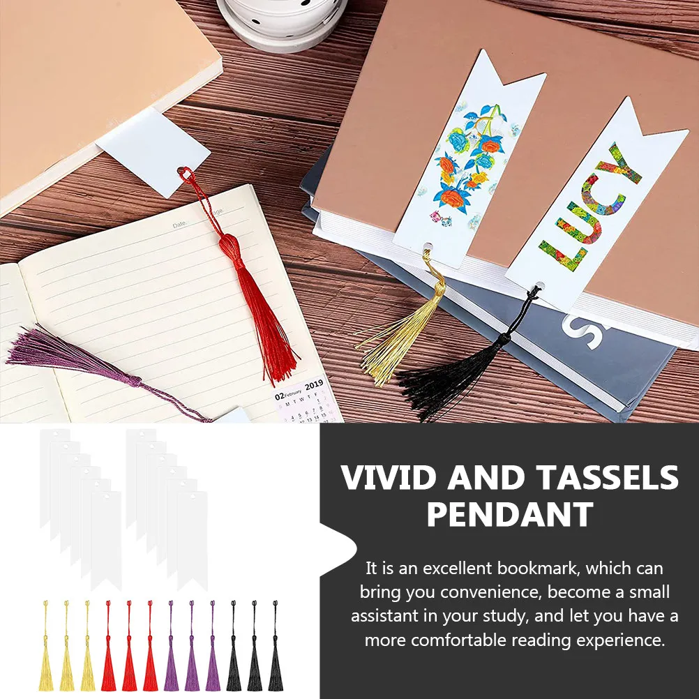 

12Sets Acrylic Bookmarks Delicate Tassel Page Markers for Student Study Library Reading Gifts Acrylic Bookmark Blanks