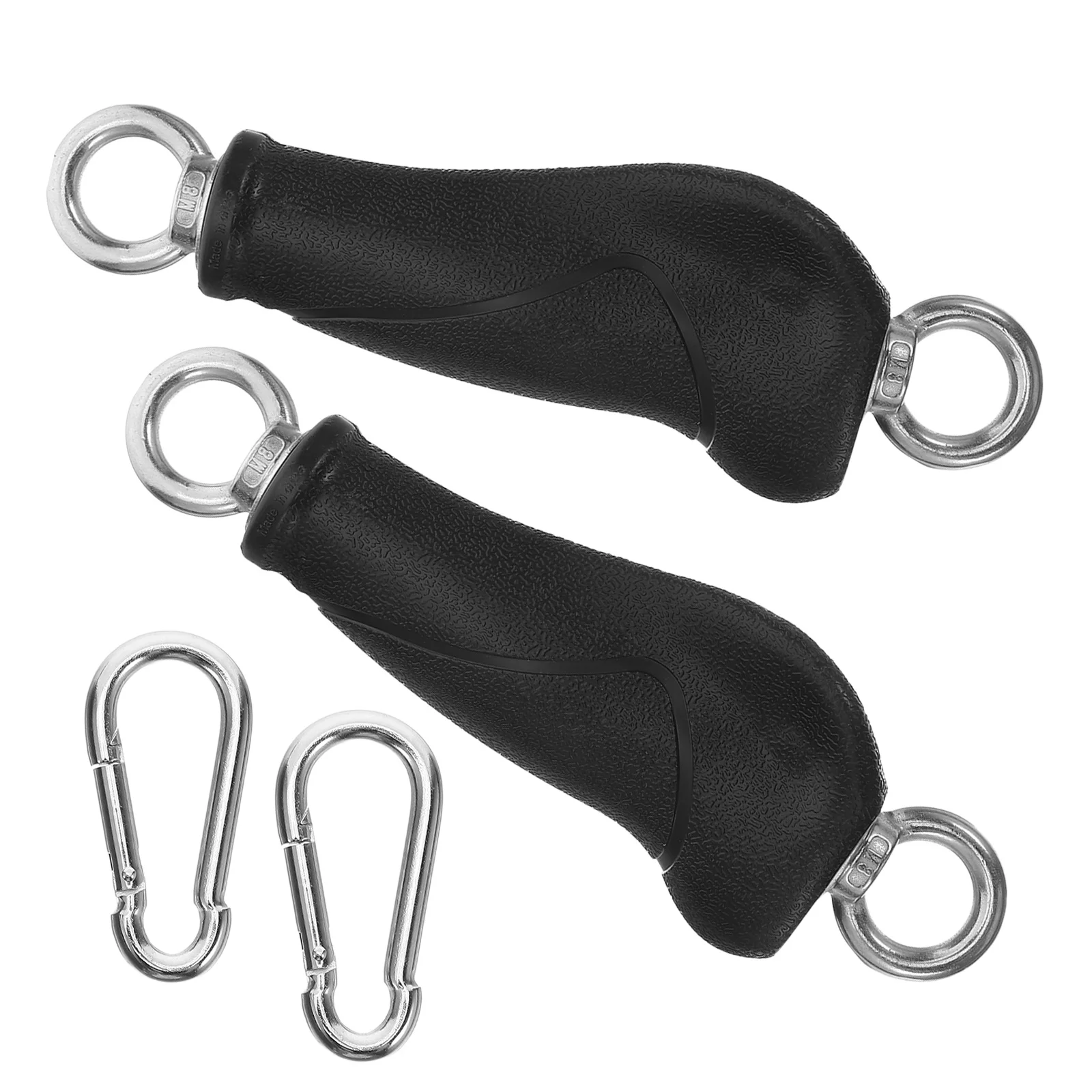 

2pcs Fitness Hand Grips Dual Ring Short Handle For Cable Machine Attachments Heavy Duty Workout Handles Gym Equipment