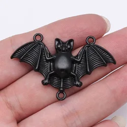 WYSIWYG 4pcs 30x48mm 3 Colors Bat Connector Charms Pendant For DIY Jewelry Making Halloween Jewelry Charms Pendant