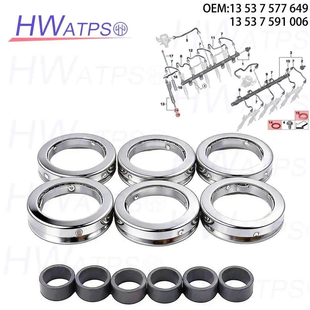 

For BMW 1-7 X/Z Series E82/E88 F20/F21 F22/F23 F87 E90 N20 N26 N54 N55 N63 S55 S63 Fuel Injector Seal 13537577649&13537591006