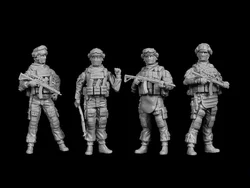 Figura in resina pressofusa in scala 1/35 forze speciali russe Kit di montaggio modello per 4 persone modello di assemblaggio Diorama non verniciato