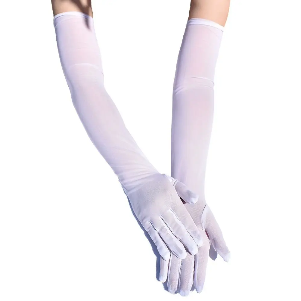 

Halloween Mesh Transparent Gloves Seamless Elasticity Summer Thin Gloves 55cm Sun Protection Long Gloves & Mittens Women