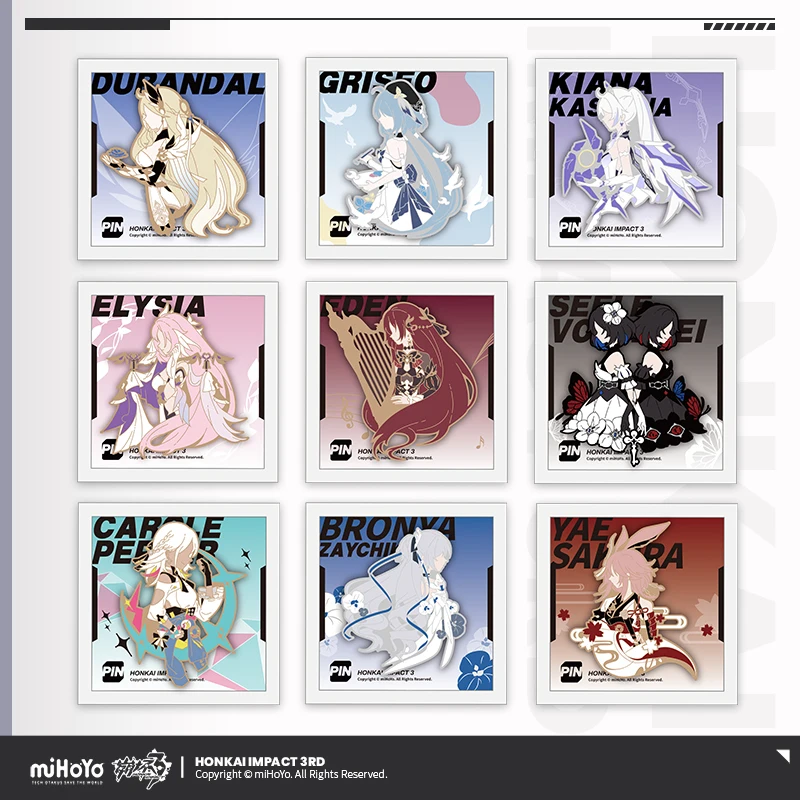 

Game Honkai Impact 3 Character Impression Metal Badge MiHoYo Official Cosplay Icon Brooch Jewelry Fans Collection Gift