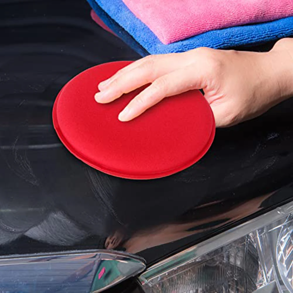 Für spta 4-Zoll-Schaumapplikatorpads zum Hand polieren von roten Kanten, Wachsen und Polieren von Schwämmen, die kreisförmigen Reinigungs schwamm wachsen