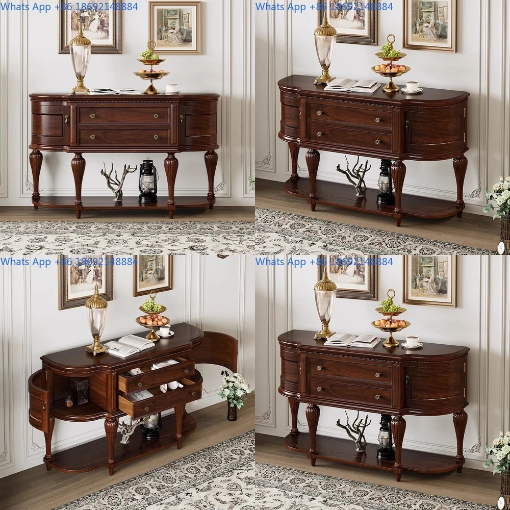 American style entry hall cabinet solid wood hallway storage cabinet rustic country living room half round wall mounted shelf