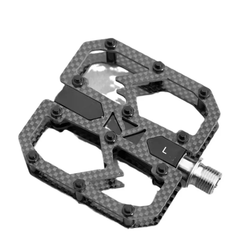 Carbon Fiber Pedal Ultralight 195g MTB Titanium Shaft 3 Bearings Road Bike Pedal Anti Slip Racing Pedal