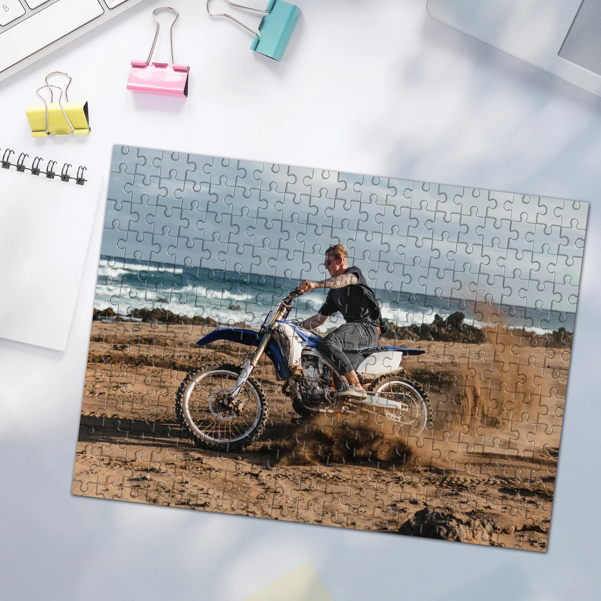 35/300/500/1000pcs Personalized Custom Photo Puzzle For Adults Kids Toys Desert Motorcycle Souvenir A Unique Gift For Family