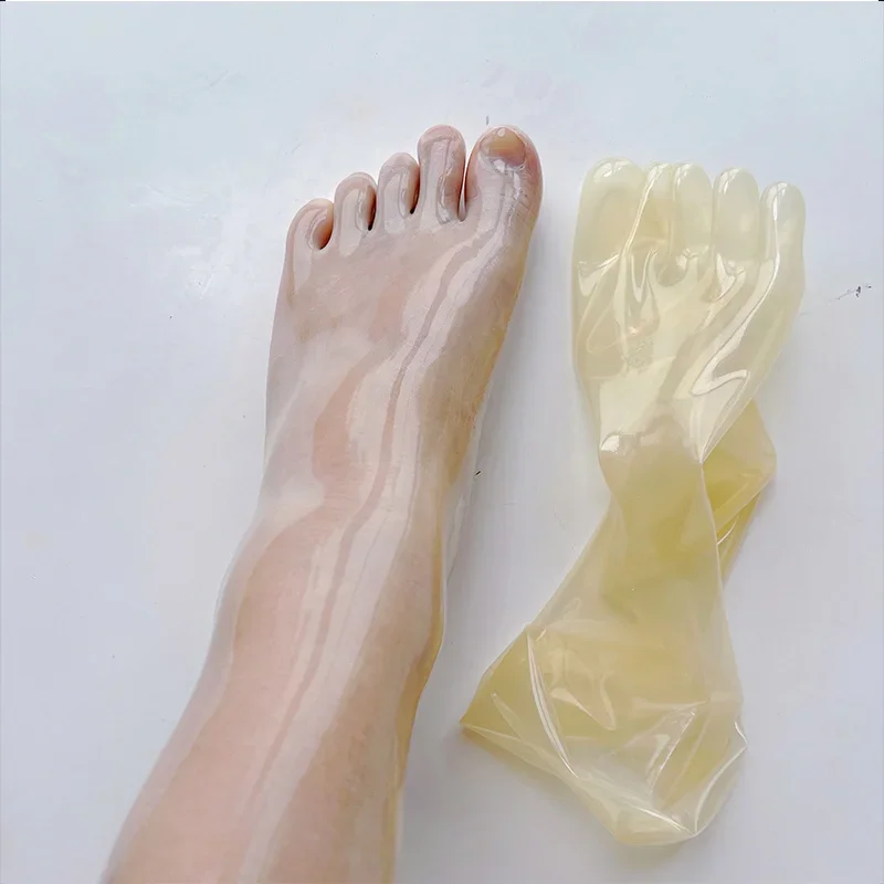 

One-piece transparent thin latex five-finger socks 0.25mm