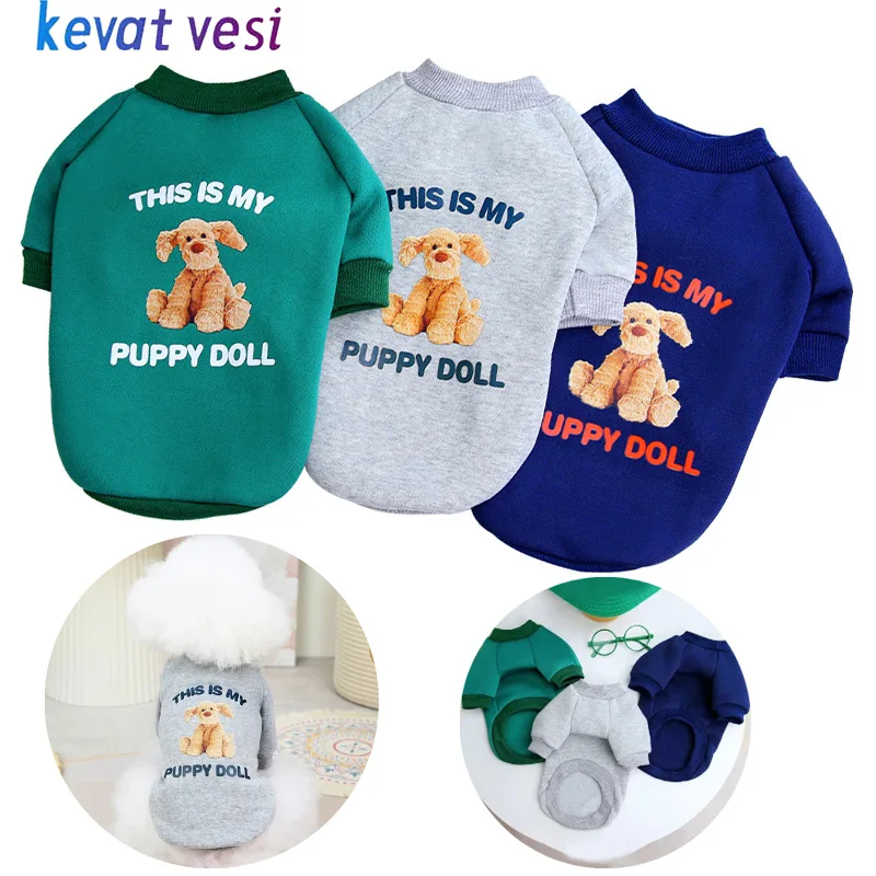 

Dog Hoodies Autumn Winter Warm Pet Clothes for Small Medium Dogs Thicken Puppy Pullover French Bulldog Chihuahua Bichon Clothing