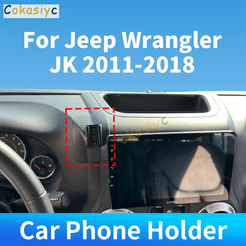 Auto-Handyhalterung, spezielle feste Halterungsbasis, kabelloses Ladegerät für Jeep Wrangler JK 2011–2018, für Auto-Innenzubehör