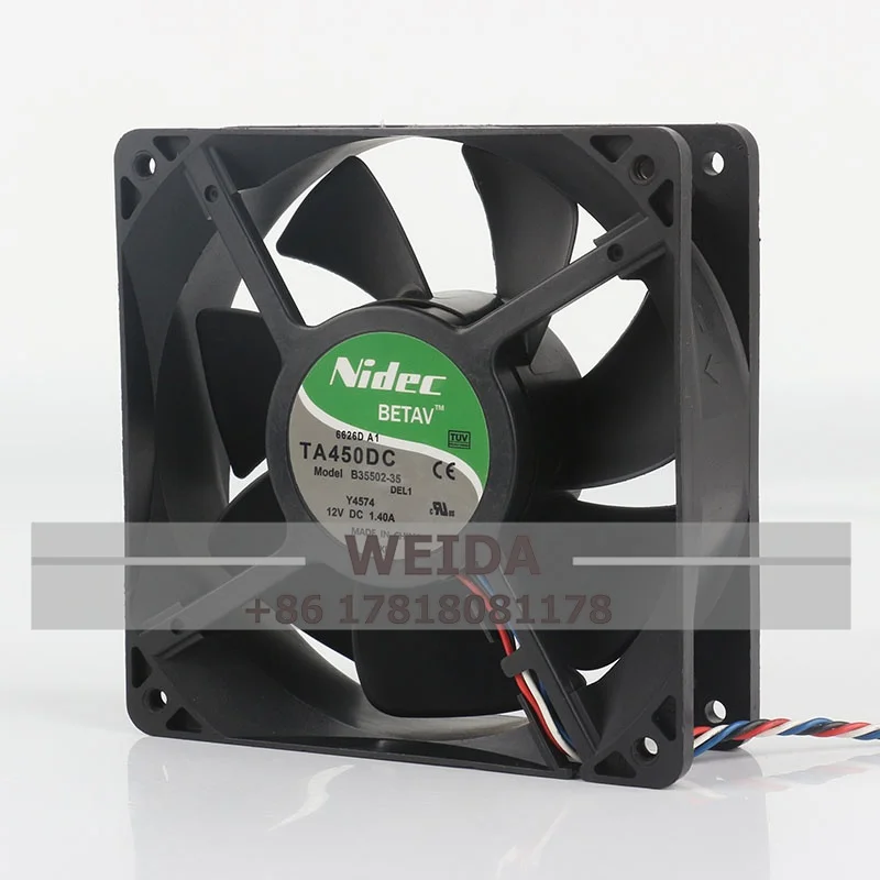 

Вентилятор охлаждения Nidec DC 12V 1.40A AC EC 12038 120X120X38MM 12CM с высоким объемом воздуха, терморегулируемый, для корпуса B35502-35