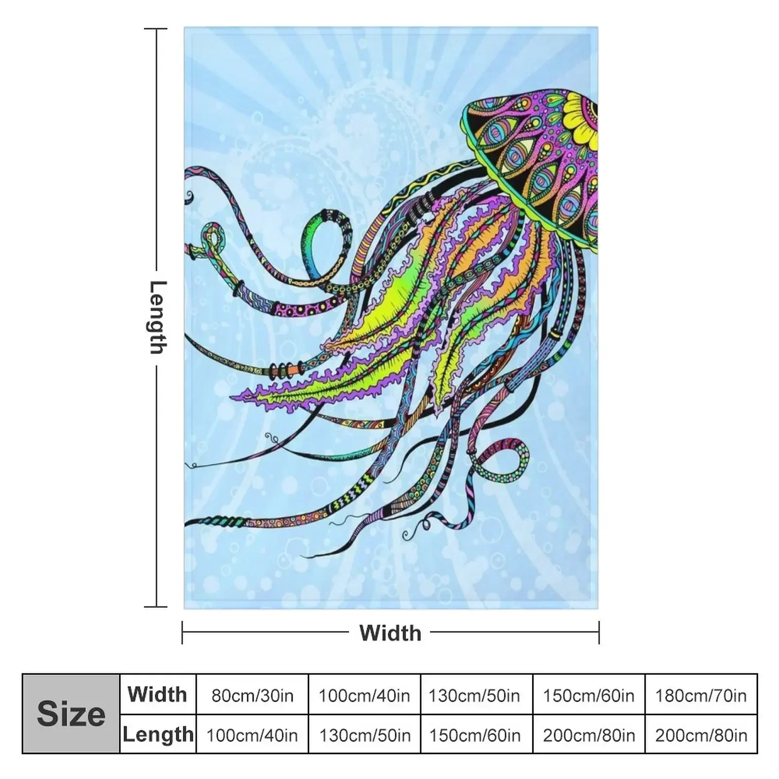 Electric Jellyfish Throw Blanket Personalized Gift Camping Tourist Blankets