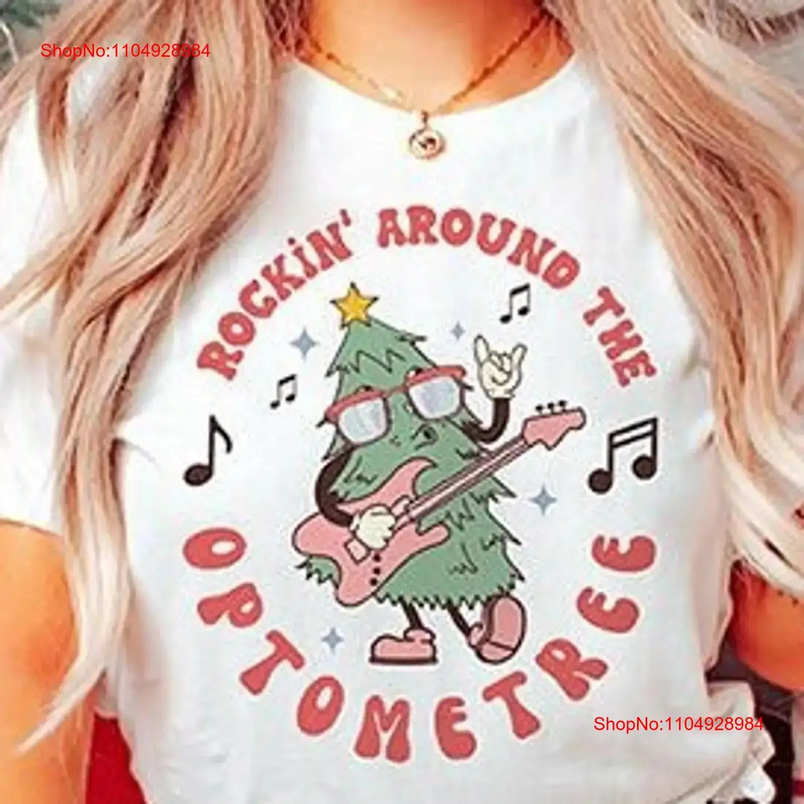 Optometrist Optometrie Weihnachts-T-Shirt Rockin Around the Optometree Ophthalmology Xmas Eye Doctor Holiday Secret Santa Stylish