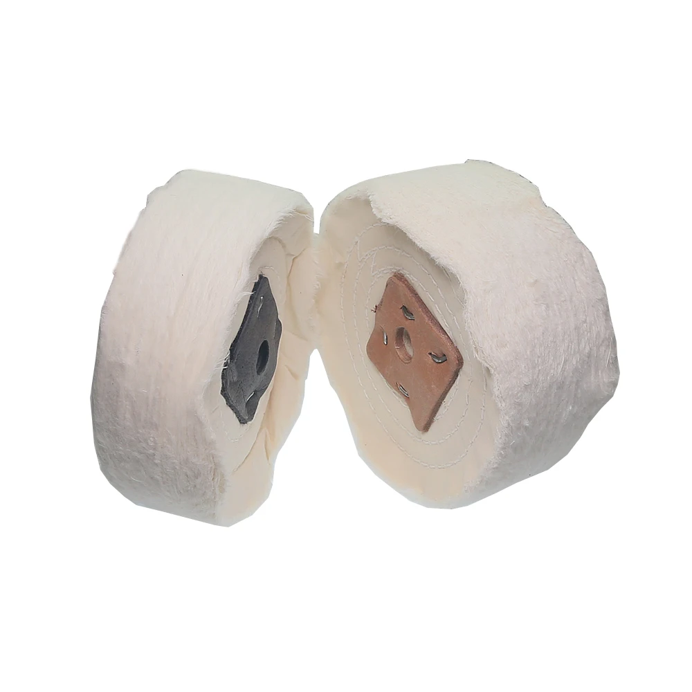 1 Piece Thicken Cotton Buffing Wheel Flannelette Lint Cloth Wheel for Metal Acrylic Stainless Steel Mirror Polishing