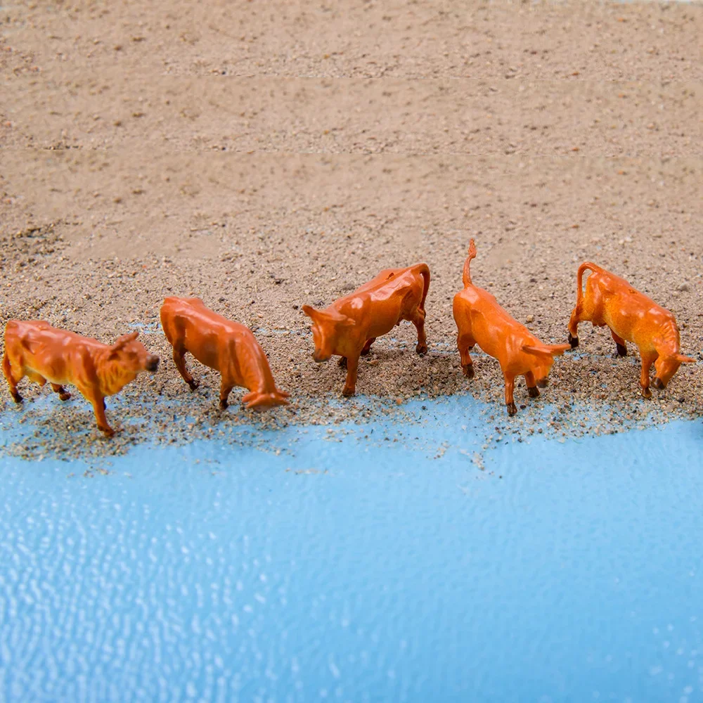 

6pcs Ho Scale Miniature Cows Model Plastic Painted/Unpainted Farm Animals for 1/87 Train Scenery Layout/School Project/Diorama